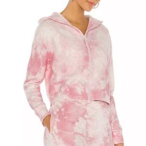 Frankies Bikinis  Ranger Sweatshirt Hoodie Heavenly Pink Tie Dye Sweater Large L